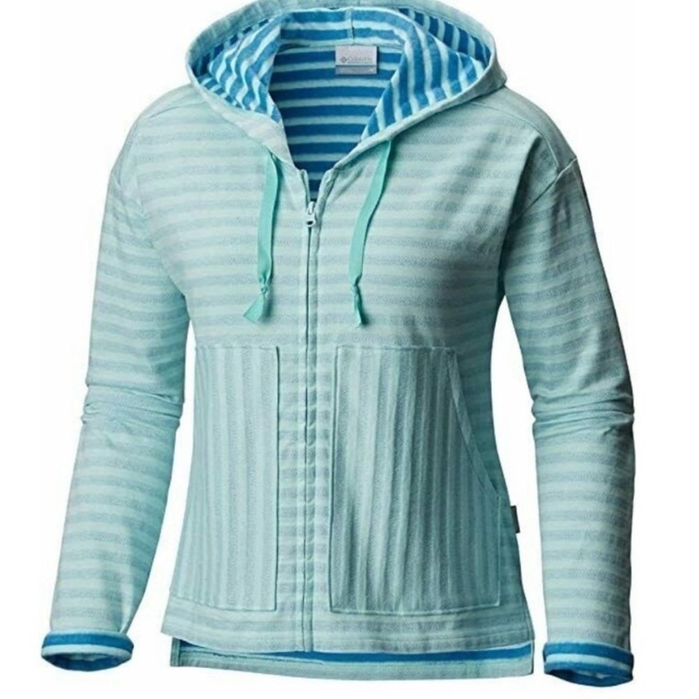 NWT Columbia Melody Spring Striped Full Zip Hoodie Sweatshirt